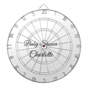 SIMPLE MINIMAL.CUTIE ADD NAME BABY baby shower Thr Dart Board