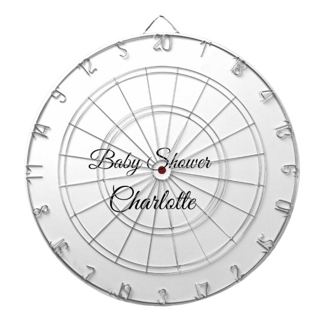 SIMPLE MINIMAL.CUTIE ADD NAME BABY baby shower Thr Dart Board (Front)