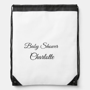 SIMPLE MINIMAL.CUTIE ADD NAME BABY baby shower Thr Drawstring Bag