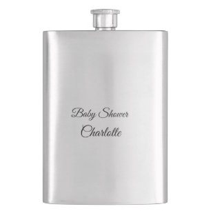 SIMPLE MINIMAL.CUTIE ADD NAME BABY baby shower Thr Flask