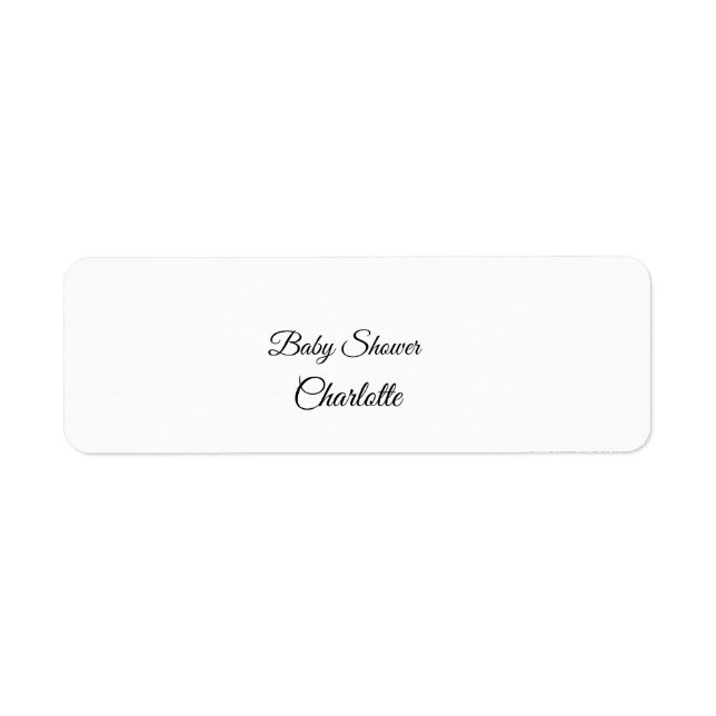 SIMPLE MINIMAL.CUTIE ADD NAME BABY baby shower Thr Label (Front)
