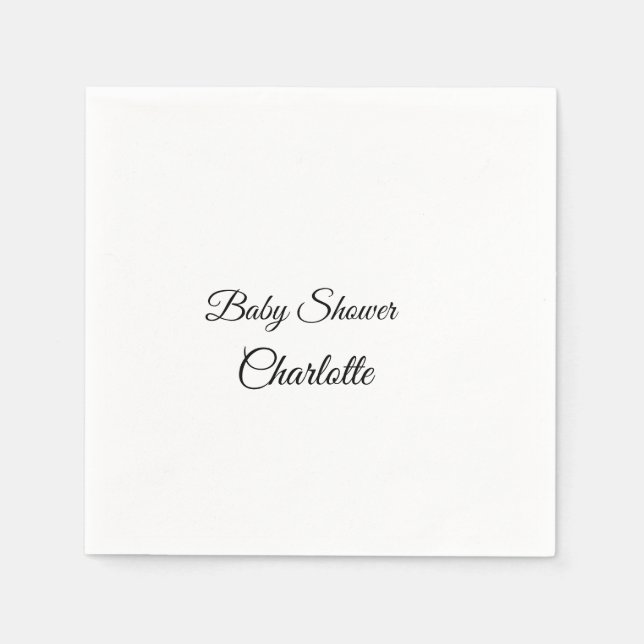 SIMPLE MINIMAL.CUTIE ADD NAME BABY baby shower Thr Napkins (Front)