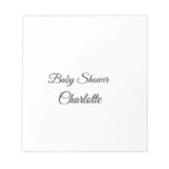 Simple Minimal.cutie Add Name Baby Baby Shower Thr Notepad at Zazzle