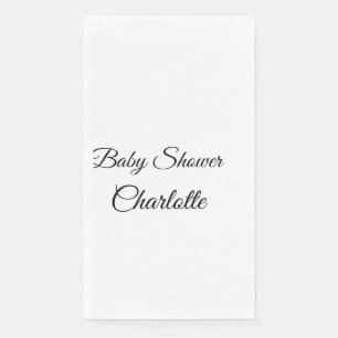 SIMPLE MINIMAL.CUTIE ADD NAME BABY baby shower Thr Paper Guest Towels