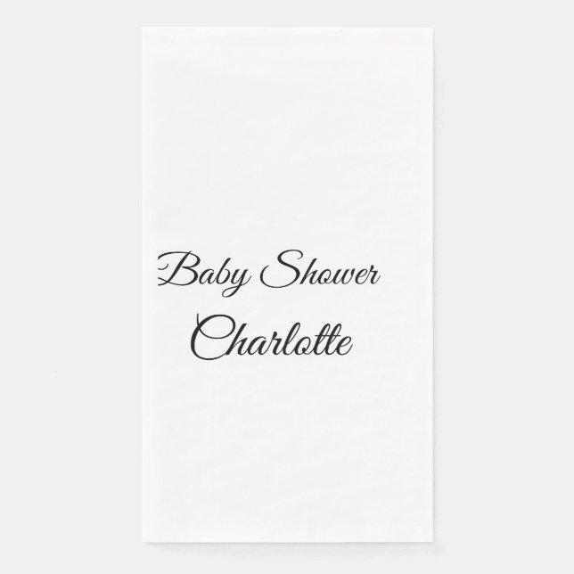 SIMPLE MINIMAL.CUTIE ADD NAME BABY baby shower Thr Paper Guest Towels (Front)