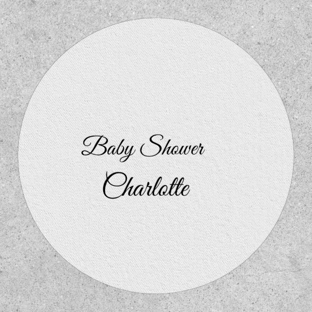 SIMPLE MINIMAL.CUTIE ADD NAME BABY baby shower Thr Patch (Front)