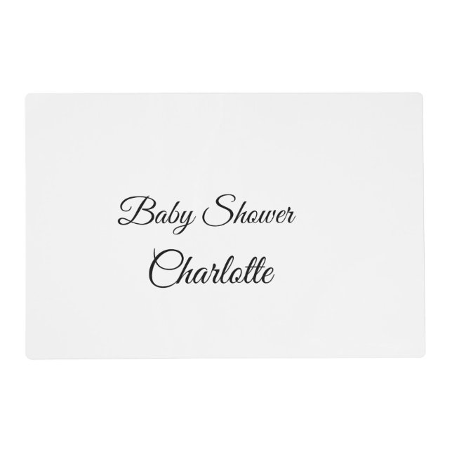 SIMPLE MINIMAL.CUTIE ADD NAME BABY baby shower Thr Placemat (Front)