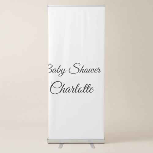 SIMPLE MINIMALCUTIE ADD NAME BABY baby shower Thr Retractable Banner