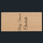 SIMPLE MINIMAL.CUTIE ADD NAME BABY baby shower Thr Wood Flash Drive<br><div class="desc">Design</div>