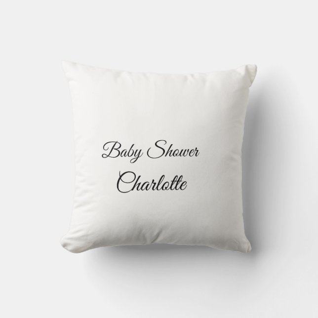 SIMPLE MINIMAL.CUTIE ADD NAME BABY baby shower Throw Pillow (Front)