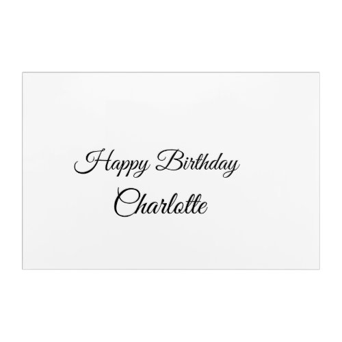 SIMPLE MINIMALCUTIE ADD NAME BABY happy birthday  Acrylic Print