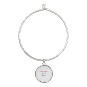 SIMPLE MINIMAL.CUTIE ADD NAME BABY happy birthday Bangle Bracelet