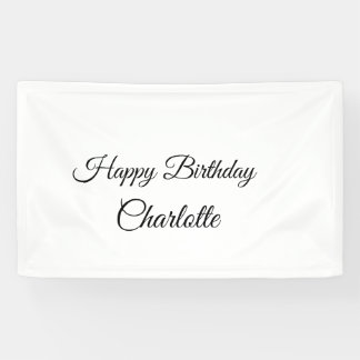 SIMPLE MINIMAL.CUTIE ADD NAME BABY happy birthday  Banner