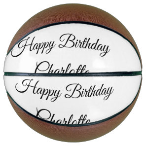 SIMPLE MINIMAL.CUTIE ADD NAME BABY happy birthday  Basketball