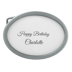 SIMPLE MINIMAL.CUTIE ADD NAME BABY happy birthday  Belt Buckle