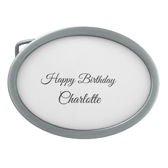 SIMPLE MINIMAL.CUTIE ADD NAME BABY happy birthday  Belt Buckle (Front)