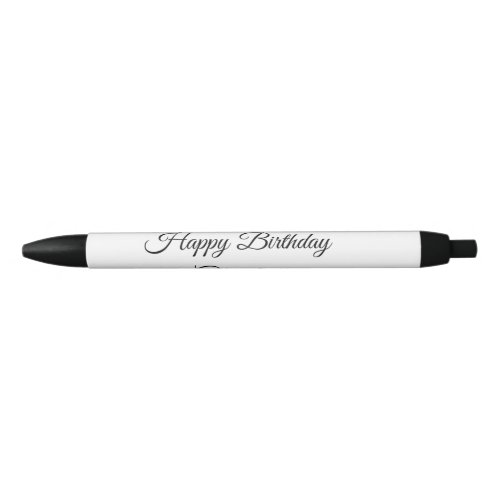 SIMPLE MINIMALCUTIE ADD NAME BABY happy birthday  Black Ink Pen