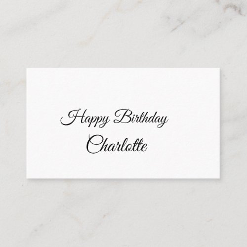 SIMPLE MINIMALCUTIE ADD NAME BABY happy birthday  Business Card