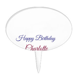 SIMPLE MINIMAL.CUTIE ADD NAME BABY happy birthday  Cake Topper