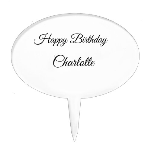 SIMPLE MINIMALCUTIE ADD NAME BABY happy birthday  Cake Topper