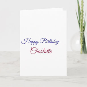 SIMPLE MINIMAL.CUTIE ADD NAME BABY happy birthday Card