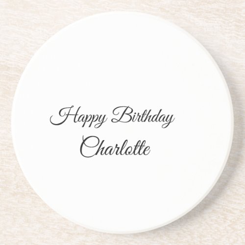 SIMPLE MINIMALCUTIE ADD NAME BABY happy birthday  Coaster