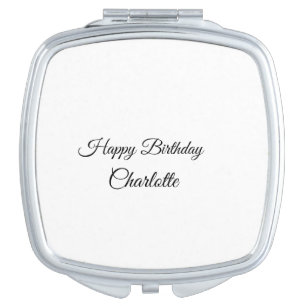SIMPLE MINIMAL.CUTIE ADD NAME BABY happy birthday Compact Mirror