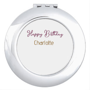 SIMPLE MINIMAL.CUTIE ADD NAME BABY happy birthday Compact Mirror