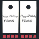 SIMPLE MINIMAL.CUTIE ADD NAME BABY happy birthday  Cornhole Set<br><div class="desc">Design</div>