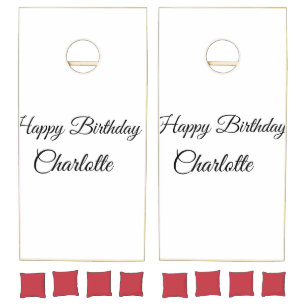 SIMPLE MINIMAL.CUTIE ADD NAME BABY happy birthday Cornhole Set