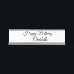 SIMPLE MINIMAL.CUTIE ADD NAME BABY happy birthday Desk Name Plate<br><div class="desc">Design</div>