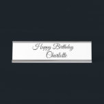SIMPLE MINIMAL.CUTIE ADD NAME BABY happy birthday Desk Name Plate<br><div class="desc">Design</div>