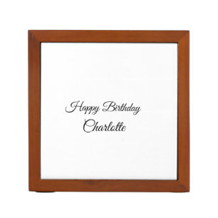 SIMPLE MINIMAL.CUTIE ADD NAME BABY happy birthday  Desk Organizer