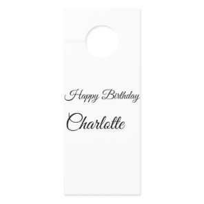 SIMPLE MINIMAL.CUTIE ADD NAME BABY happy birthday  Door Hanger