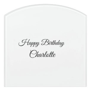 SIMPLE MINIMAL.CUTIE ADD NAME BABY happy birthday Door Sign