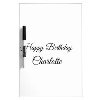 SIMPLE MINIMAL.CUTIE ADD NAME BABY happy birthday Dry Erase Board
