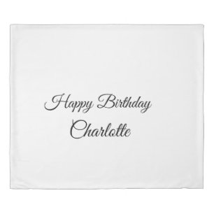 SIMPLE MINIMAL.CUTIE ADD NAME BABY happy birthday Duvet Cover