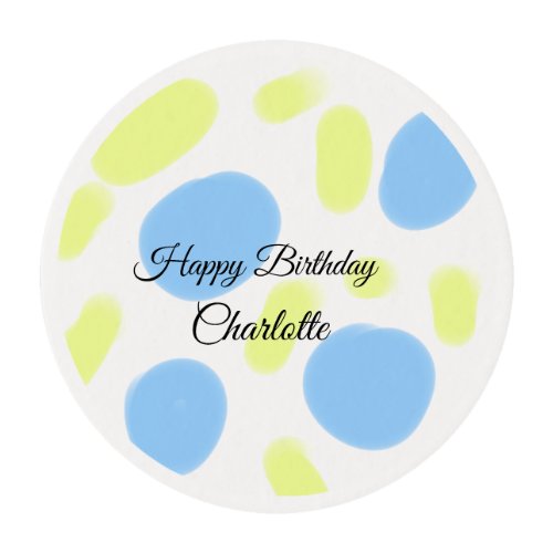 SIMPLE MINIMALCUTIE ADD NAME BABY happy birthday  Edible Frosting Rounds