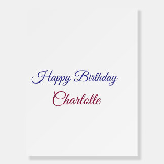 SIMPLE MINIMAL.CUTIE ADD NAME BABY happy birthday  Foam Board