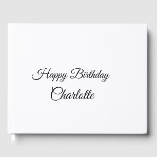 SIMPLE MINIMAL.CUTIE ADD NAME BABY happy birthday Guest Book