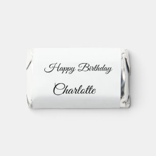 SIMPLE MINIMAL.CUTIE ADD NAME BABY happy birthday  Hershey's Miniatures
