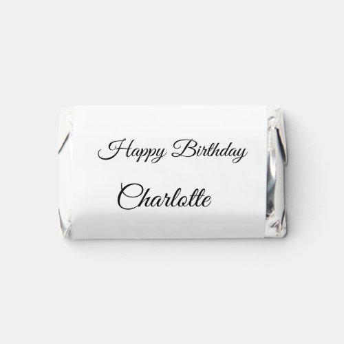 SIMPLE MINIMALCUTIE ADD NAME BABY happy birthday  Hersheys Miniatures