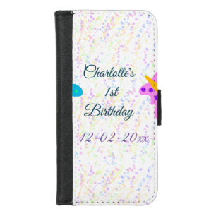 SIMPLE MINIMAL.CUTIE ADD NAME BABY happy birthday iPhone 8/7 Wallet Case