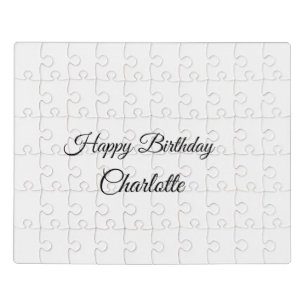 SIMPLE MINIMAL.CUTIE ADD NAME BABY happy birthday Jigsaw Puzzle
