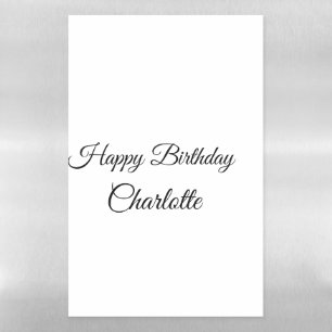 SIMPLE MINIMAL.CUTIE ADD NAME BABY happy birthday Magnetic Dry Erase Sheet