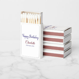 SIMPLE MINIMAL.CUTIE ADD NAME BABY happy birthday Matchboxes