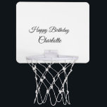 SIMPLE MINIMAL.CUTIE ADD NAME BABY happy birthday  Mini Basketball Hoop<br><div class="desc">Design</div>