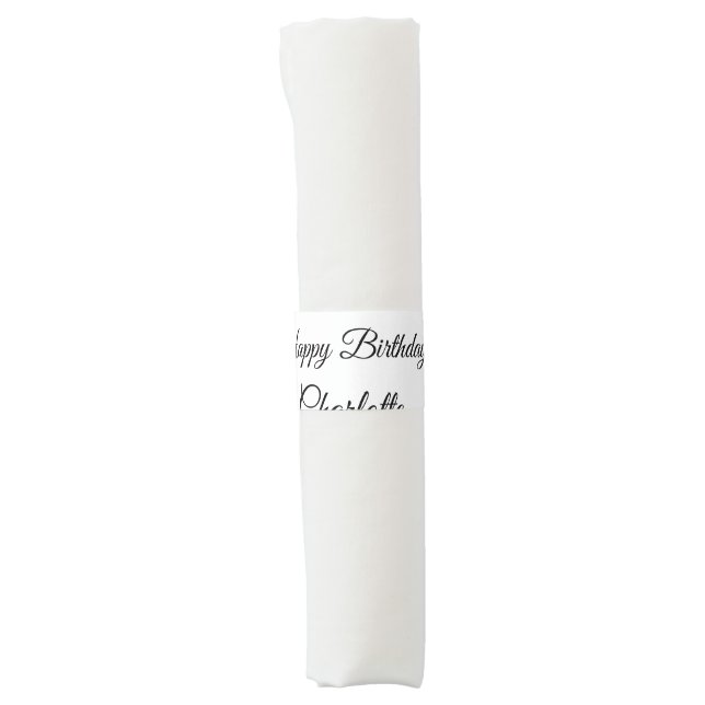 SIMPLE MINIMAL.CUTIE ADD NAME BABY happy birthday  Napkin Bands (Front)