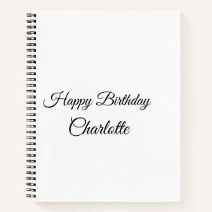 SIMPLE MINIMAL.CUTIE ADD NAME BABY happy birthday  Notebook