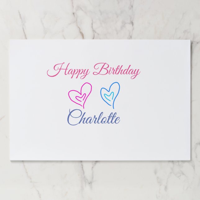SIMPLE MINIMAL.CUTIE ADD NAME BABY happy birthday  Paper Pad (Front)